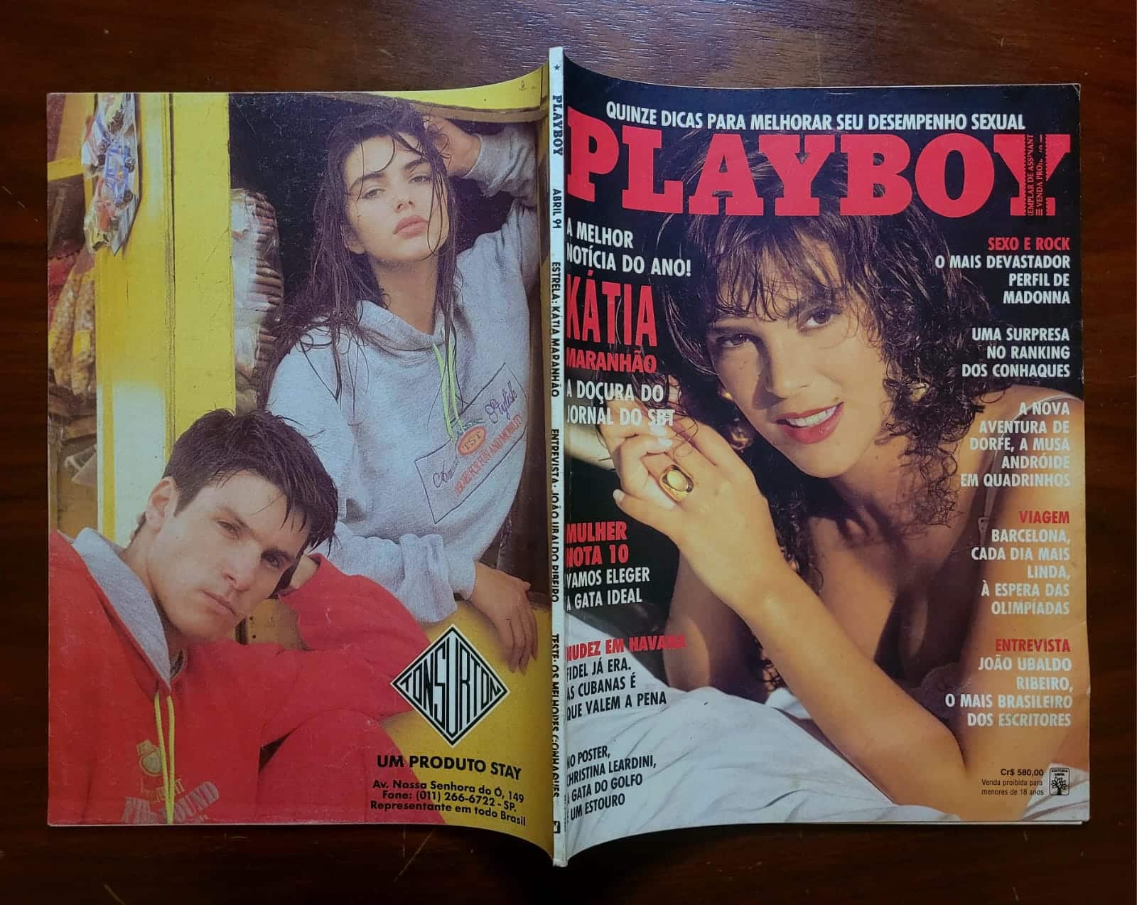 | Casa do Colecionador Playboy Nº 189 | Abril/1991 | Kátia Maranhão - A Doçura do Jornal do SBT | Pôster de Christina Leardini