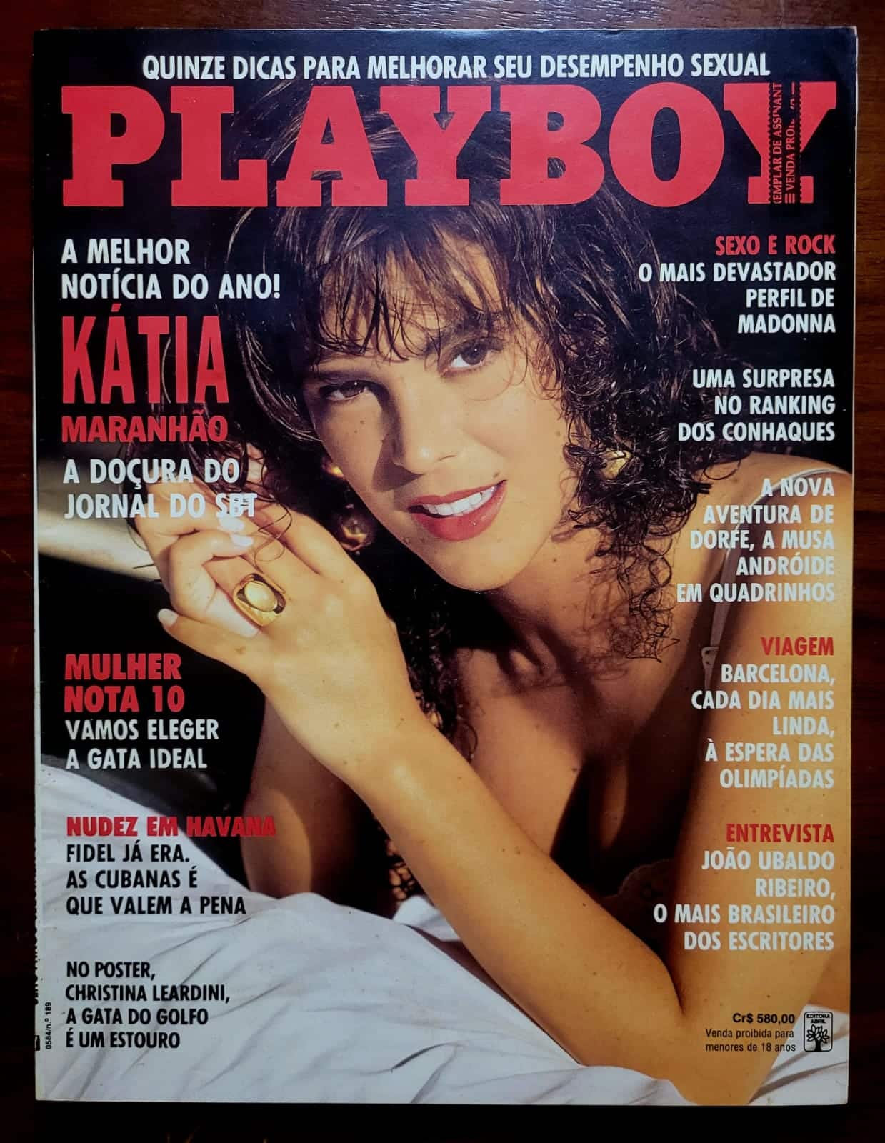| Casa do Colecionador Playboy Nº 189 | Abril/1991 | Kátia Maranhão | Exemplar de Assinante | Pôster de Christina Leardini