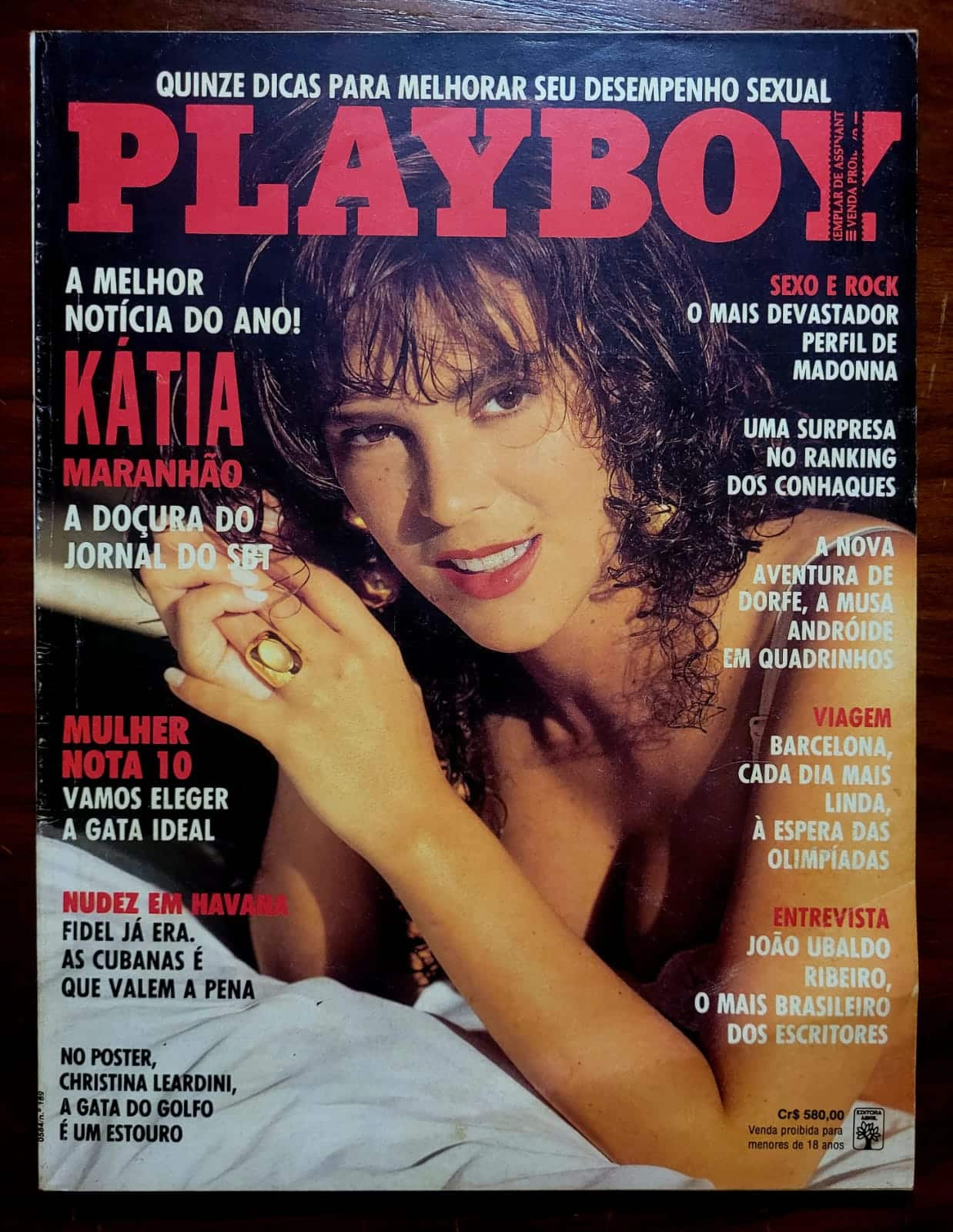 | Casa do Colecionador Playboy Nº 189 | Abril/1991 | Kátia Maranhão | Exemplar de Assinante | Pôster de Christina Leardini