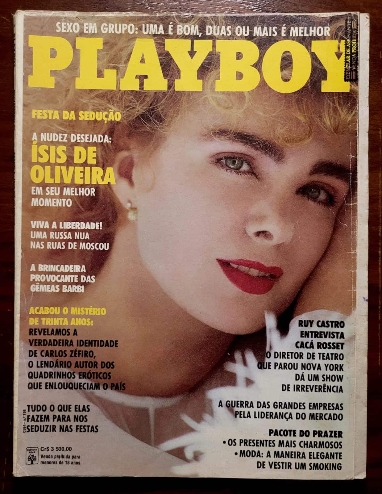 | Casa do Colecionador Playboy Nº 196 | Novembro/1991 | Ísis de Oliveira | Exemplar de Assinante | Pôster de Wendy Kaye