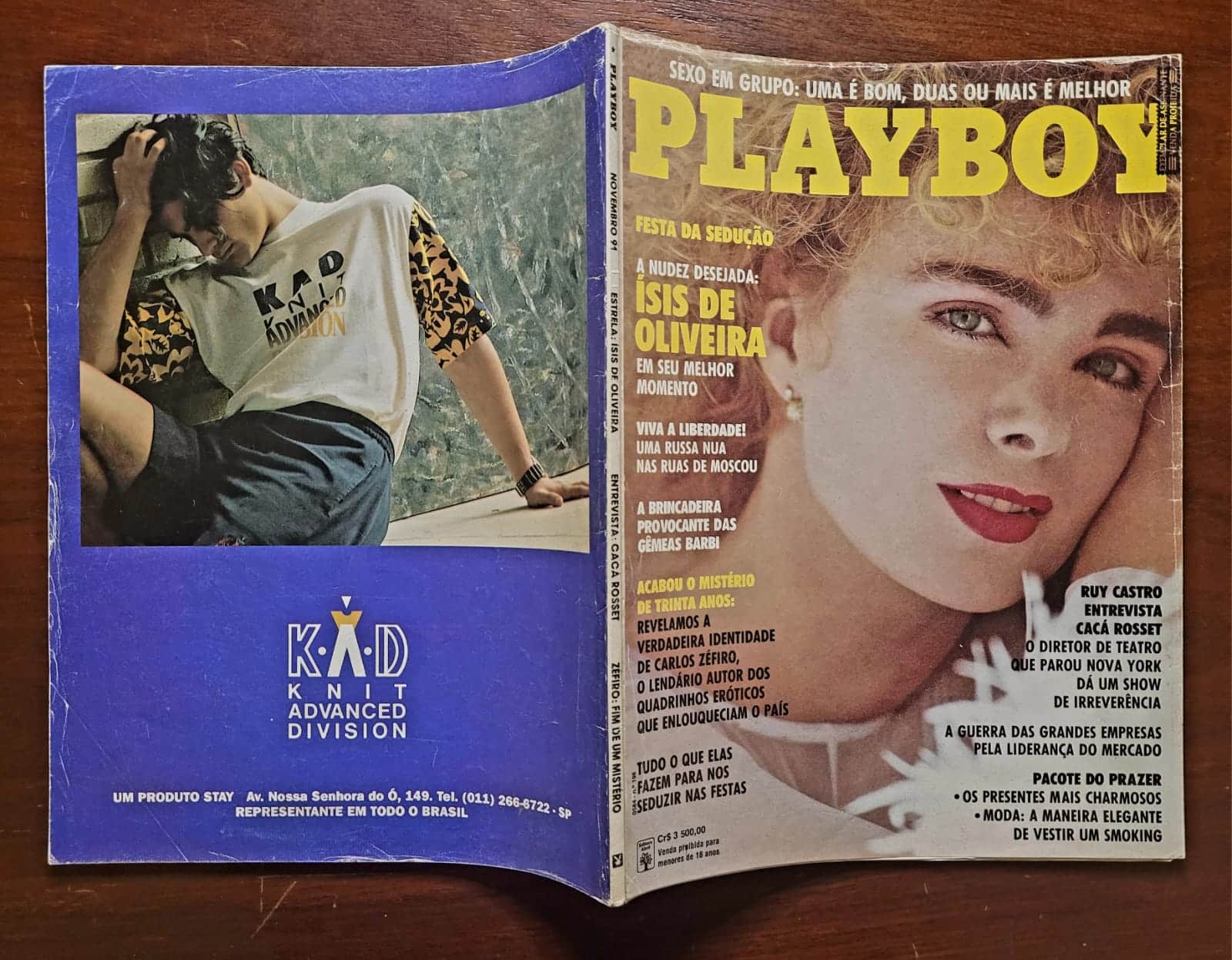 | Casa do Colecionador Playboy Nº 196 | Novembro/1991 | Ísis de Oliveira | Exemplar de Assinante | Pôster de Wendy Kaye