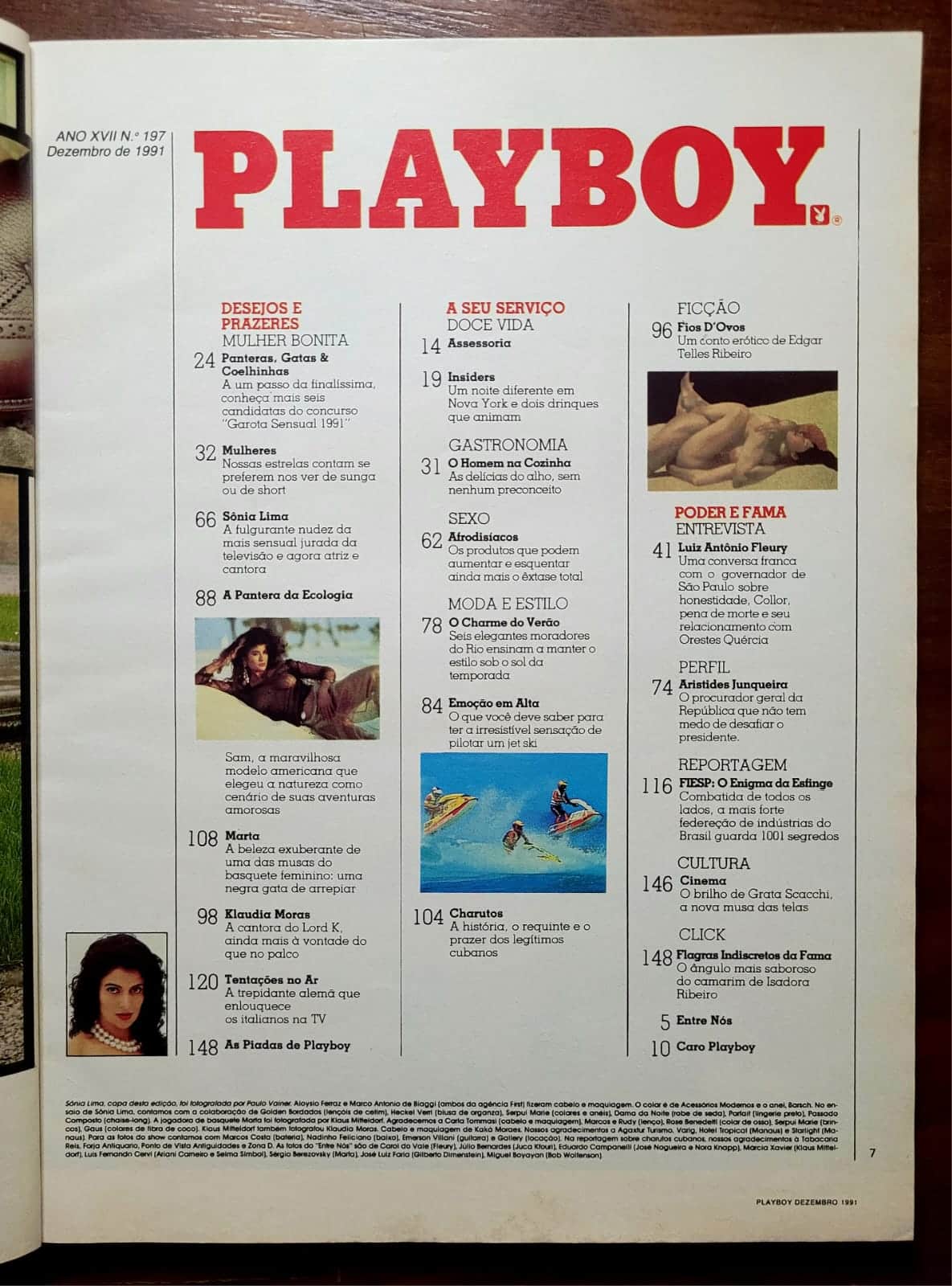 | Casa do Colecionador Playboy Nº 197 | Dezembro/1991 | Sônia Lima | Exemplar de Assinante | Pôster Original Presente