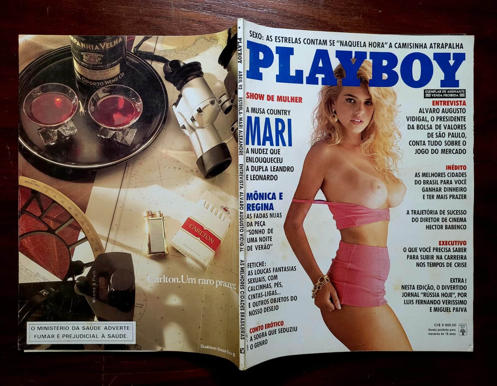 | Casa do Colecionador Playboy Nº 201 | Abril/1992 | Mari Alexandre - Primeiro ensaio Nu | Exemplar de Assinante | Pôster de Tanya Beyer