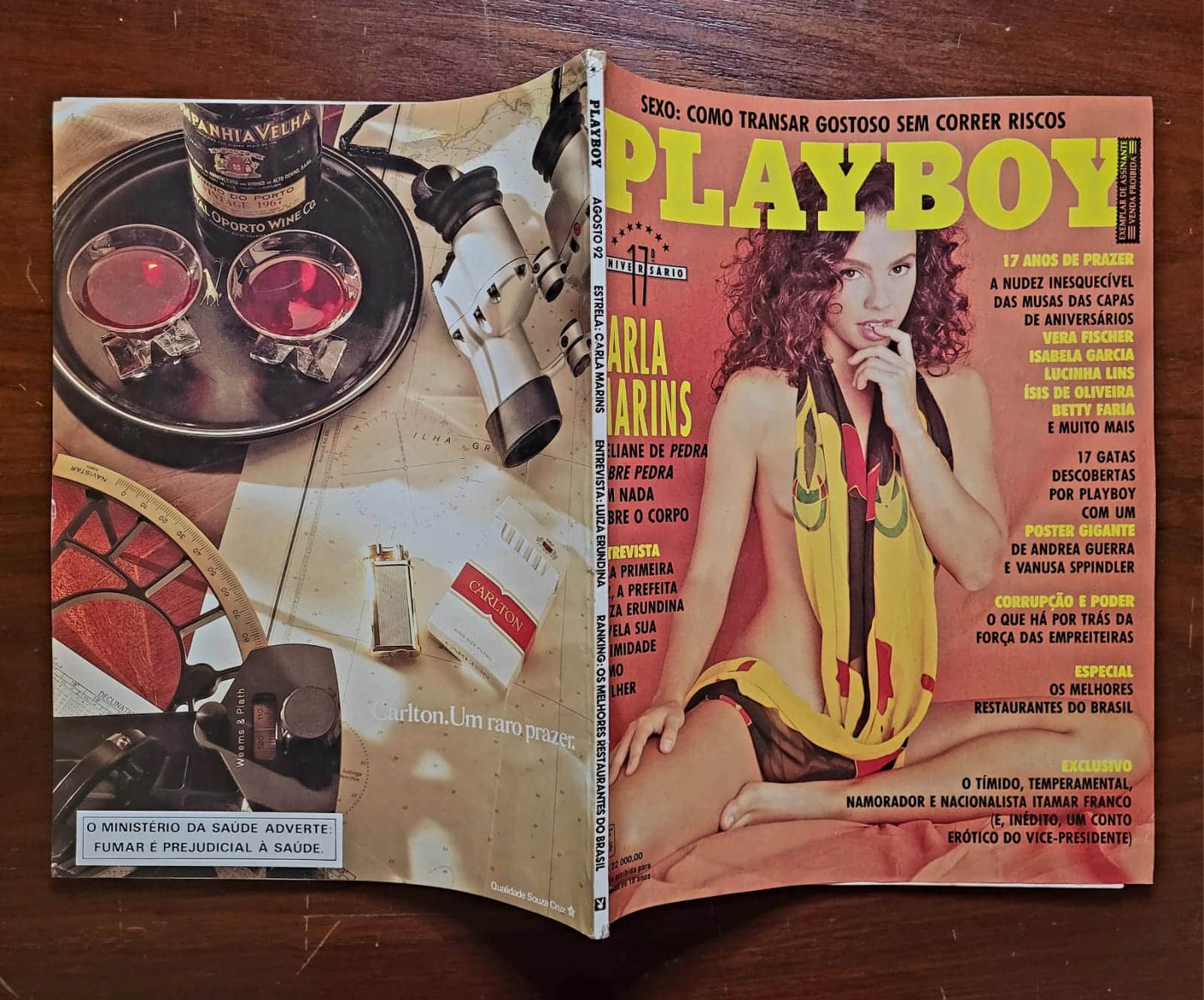 | Casa do Colecionador Playboy Nº 205 | Agosto/1992 | Carla Marins | 17º Aniversário | Exemplar de Assinante com Pôster