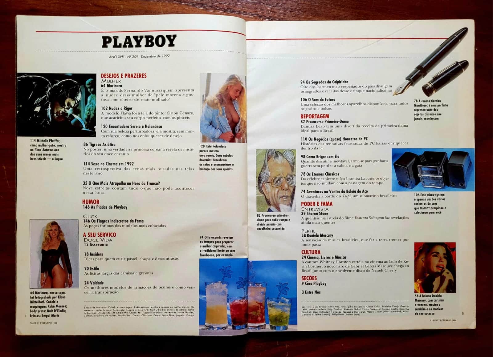 | Casa do Colecionador Playboy Nº 209 | Dezembro de 1992 | Marinara Costa | Exemplar de Assinante | Pôster Presente