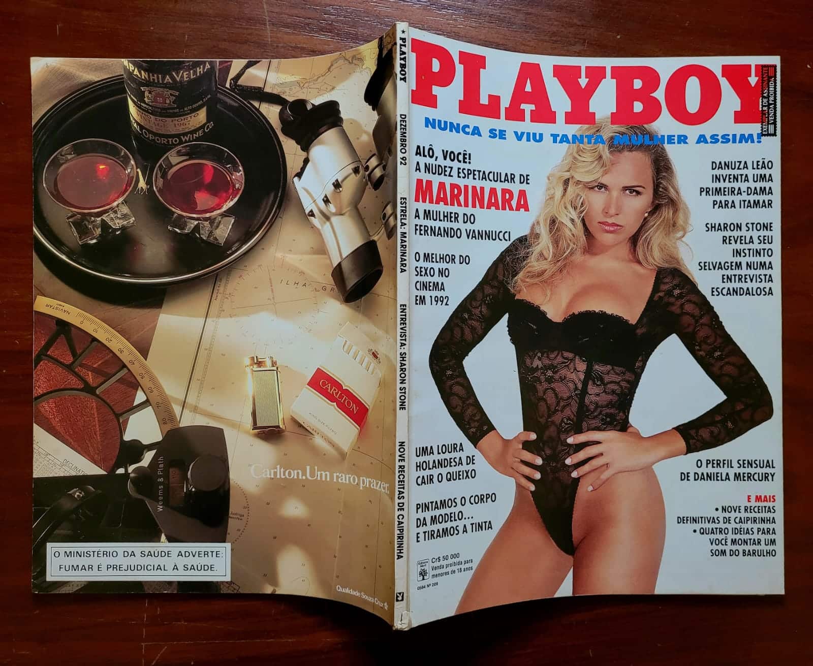 | Casa do Colecionador Playboy Nº 209 | Dezembro de 1992 | Marinara Costa | Exemplar de Assinante | Pôster Presente