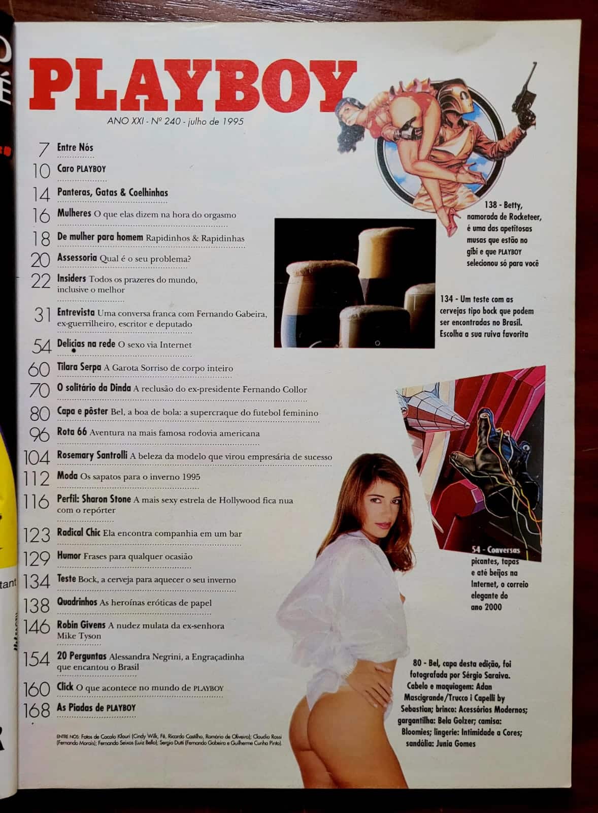 | Casa do Colecionador Playboy Nº 240 | Julho/1995 | Bel Nunes | Supercraque do Futebol Feminino | Pôster Presente