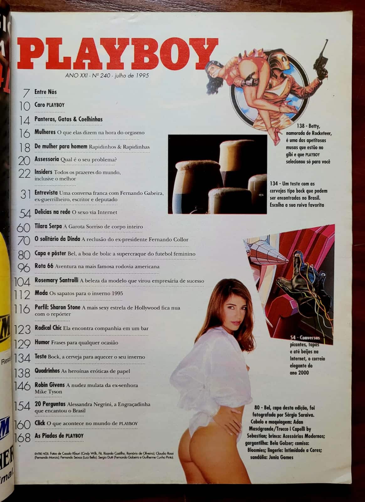 | Casa do Colecionador Playboy Nº 240 | Julho/1995 | Bel Nunes | Supercraque do Futebol Feminino | Pôster Presente
