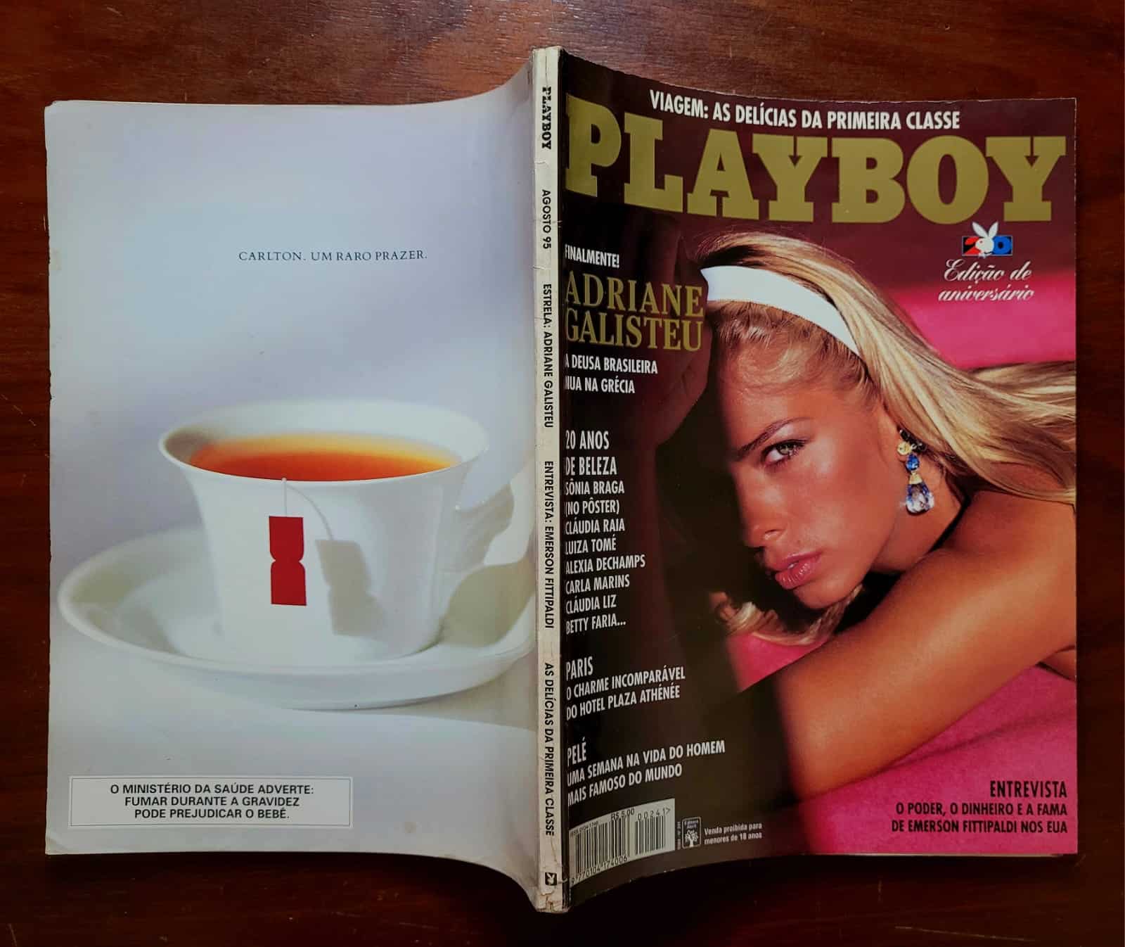 | Casa do Colecionador Playboy Nº 241 | Agosto/1995 | Adriane Galisteu | Edição de Aniversário 20 Anos | Pôster Original Presente