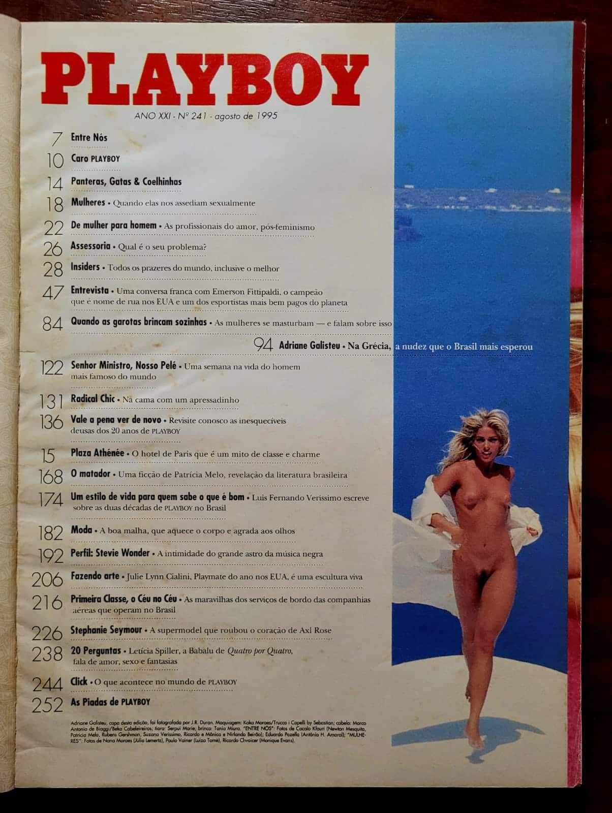 | Casa do Colecionador Playboy Nº 241 | Agosto/1995 | Adriane Galisteu | Edição de Aniversário 20 Anos | Pôster Original Presente