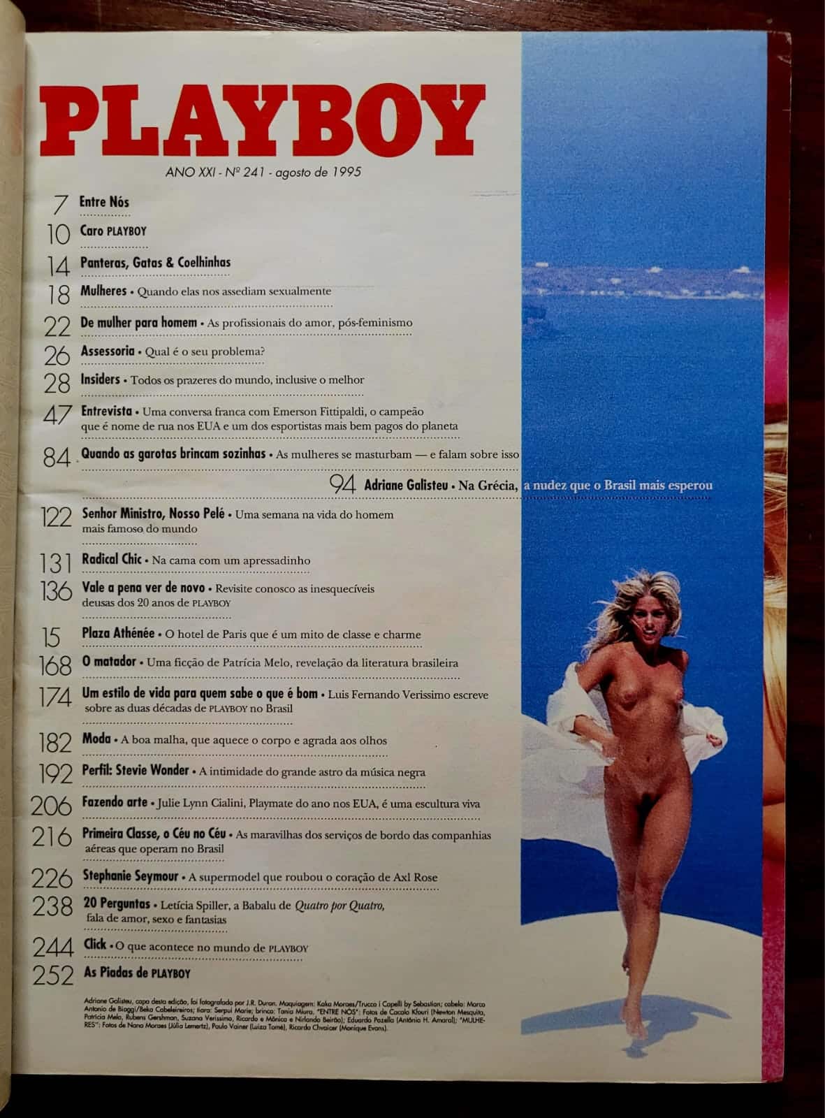 | Casa do Colecionador Playboy Nº 241 | Agosto/1995 | Adriane Galisteu | Edição de Aniversário 20 Anos | Pôster Original Presente
