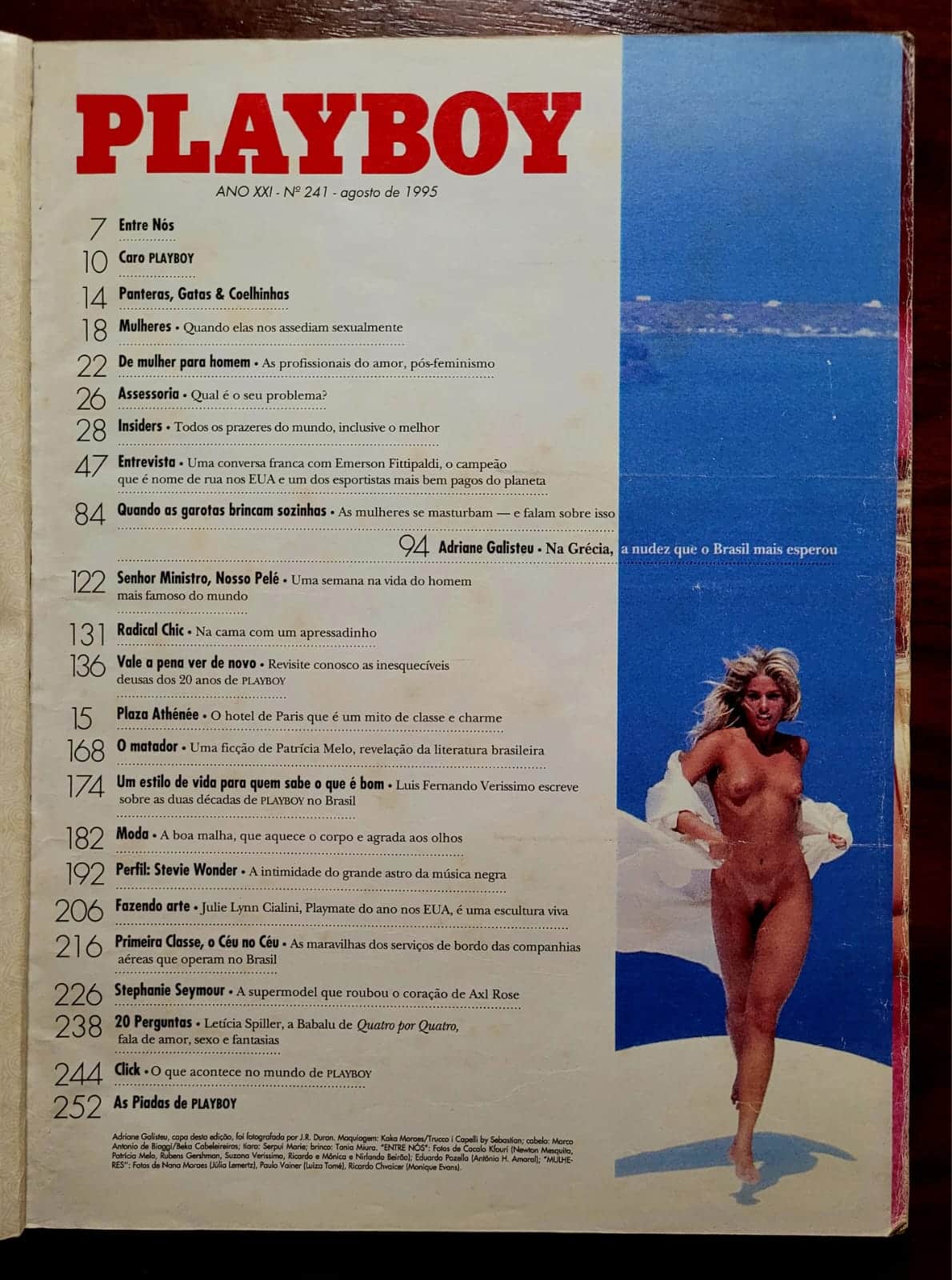 | Casa do Colecionador Playboy Nº 241 | Agosto/1995 | Adriane Galisteu | Edição de Aniversário 20 Anos | Pôster Original Presente