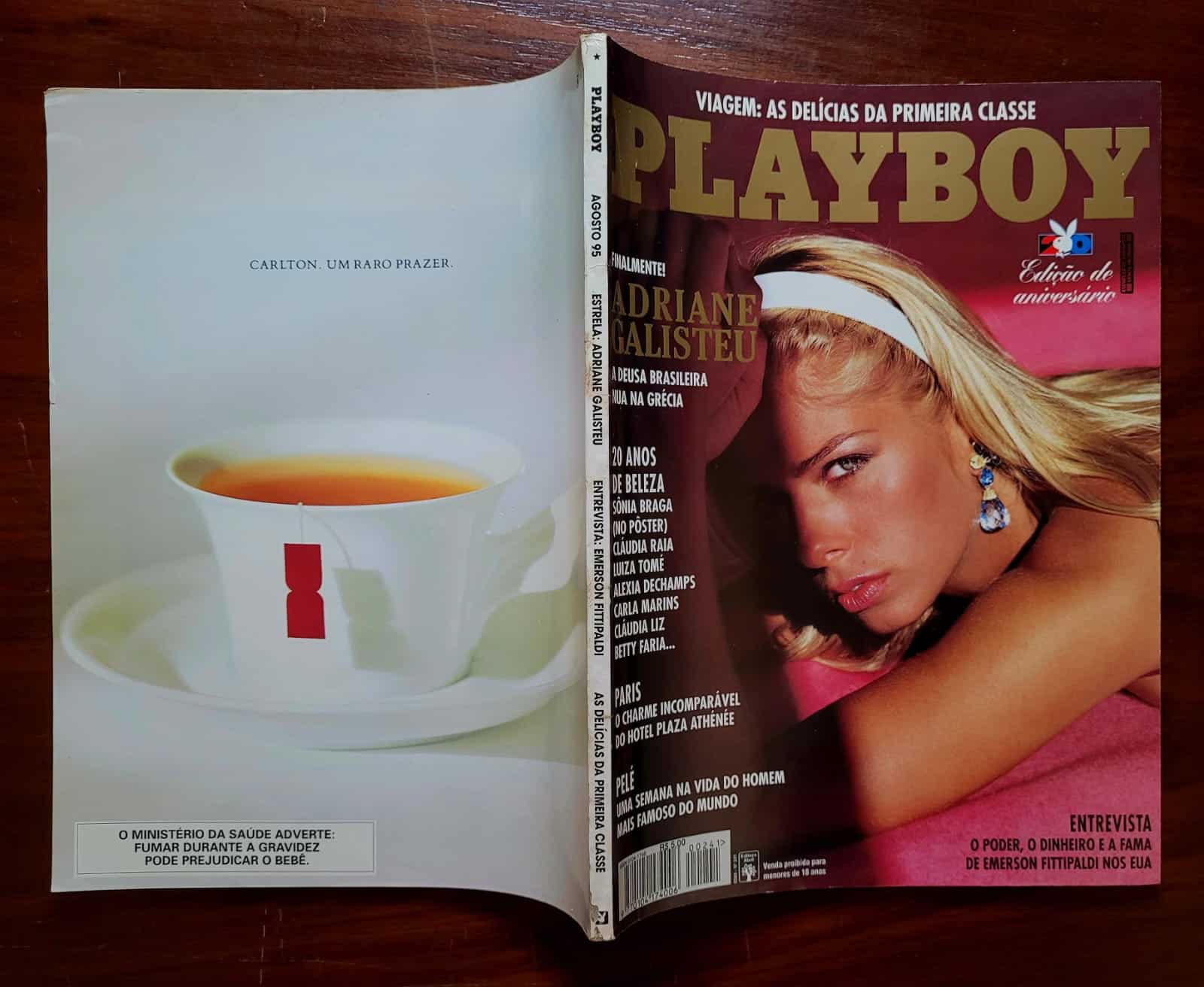 | Casa do Colecionador Playboy Nº 241 | Agosto/1995 | Adriane Galisteu | Edição de Aniversário 20 Anos | Pôster Original Presente