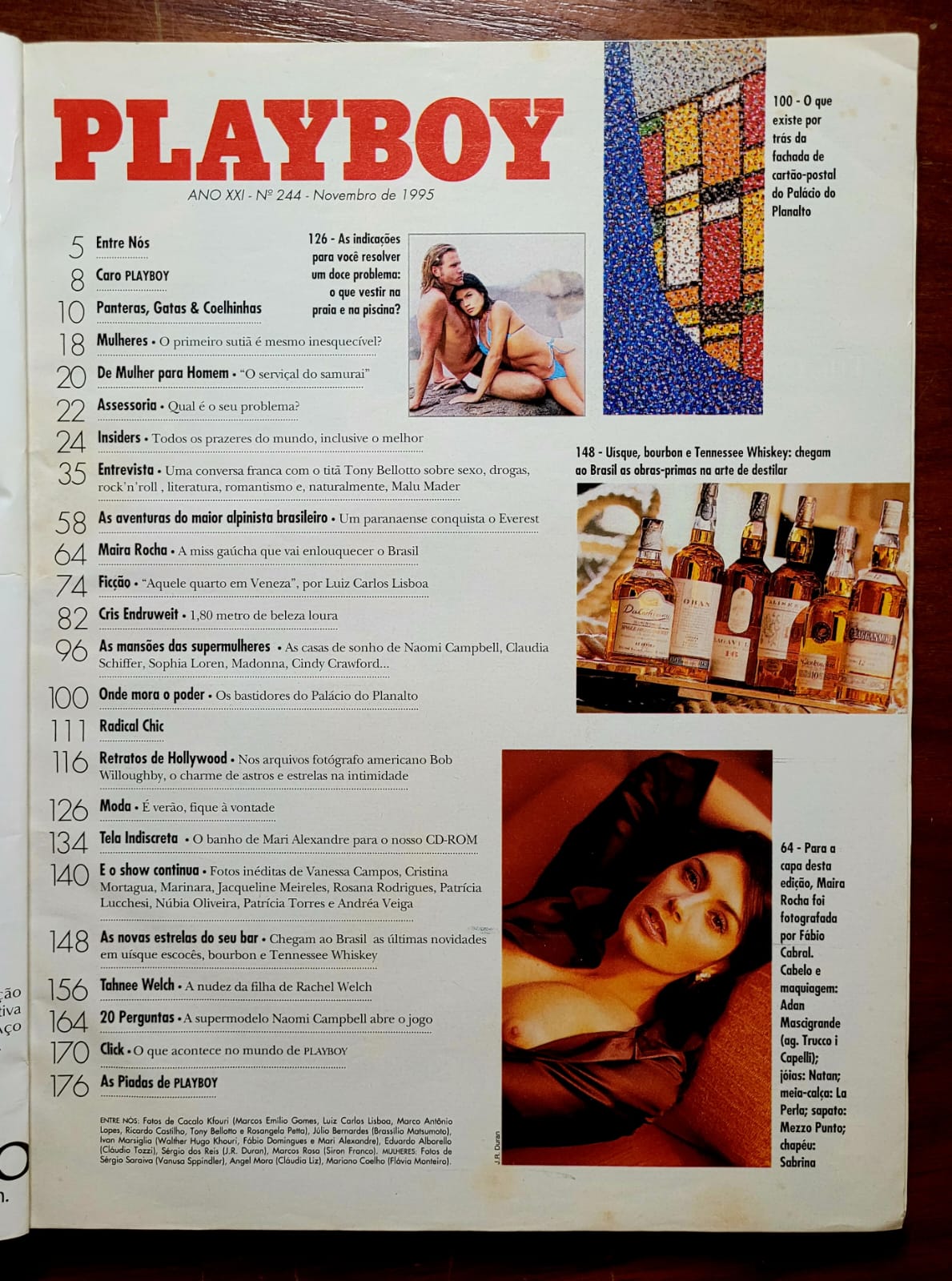| Casa do Colecionador Playboy Nº 244 | Novembro 1995 | Maira Rocha - Miss Gaúcha | Entrevista com Tony Bellotto