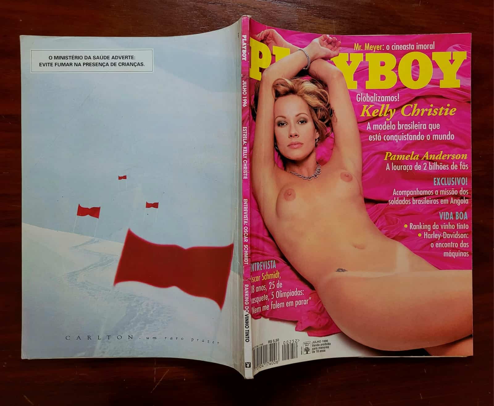 | Casa do Colecionador Playboy Nº 252 | Julho/1996 | Kelly Christie - Ensaio na África do Sul | Entrevista com Oscar Schmidt