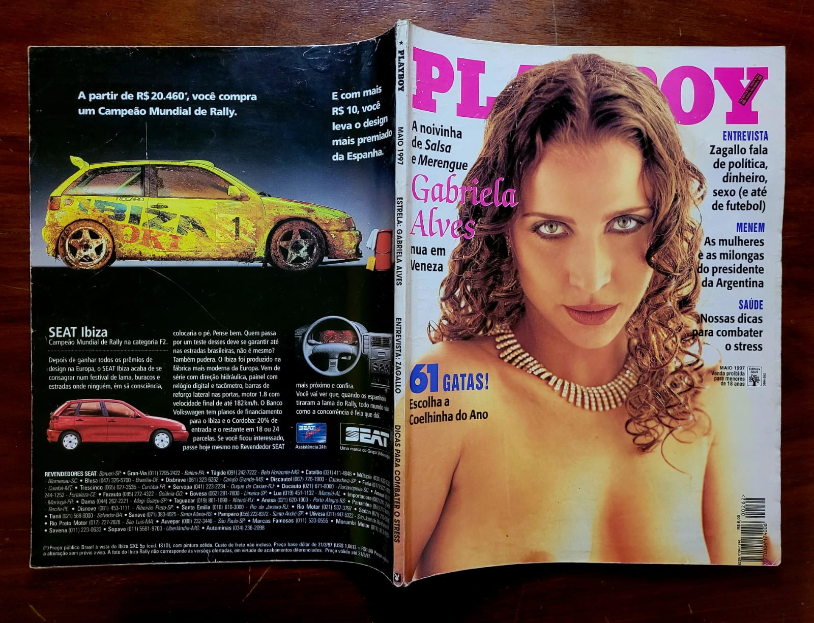 | Casa do Colecionador Playboy Nº 262 | Maio 1997 | Gabriela Alves | Votação da Coelhinha do Ano entre 61 Gatas | Exemplar de Assinante