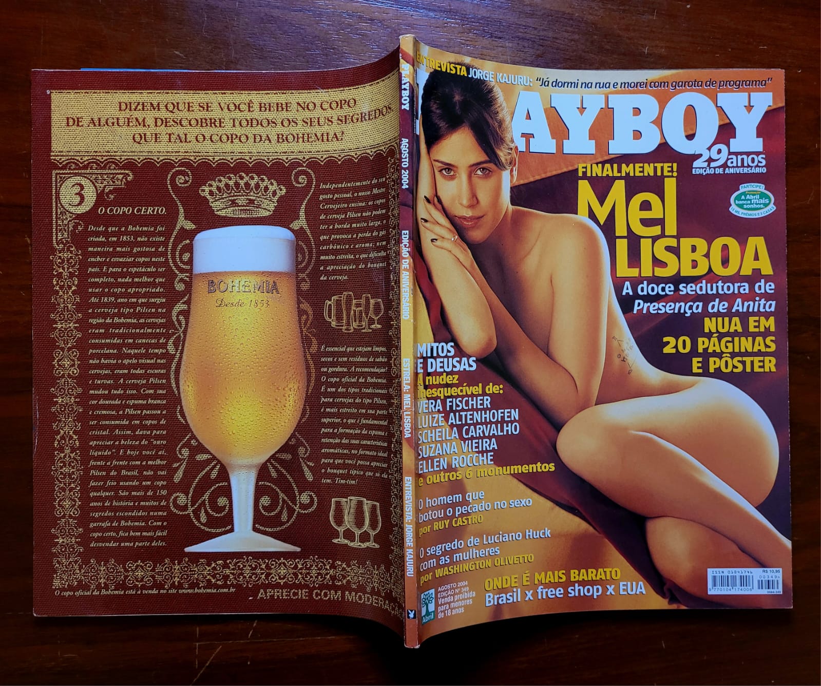 | Casa do Colecionador Playboy Nº 349 | Agosto/2004 | Mel Lisboa | 29 Anos — Edição de Aniversário | Pôster Presente