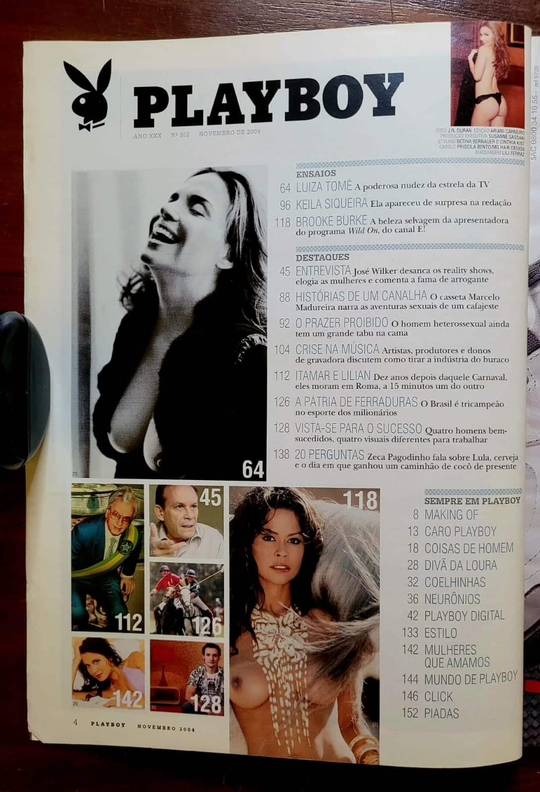 | Casa do Colecionador Playboy Nº 352 | Novembro/2004 | Luiza Tomé | Exemplar de Assinante | Pôster Presente