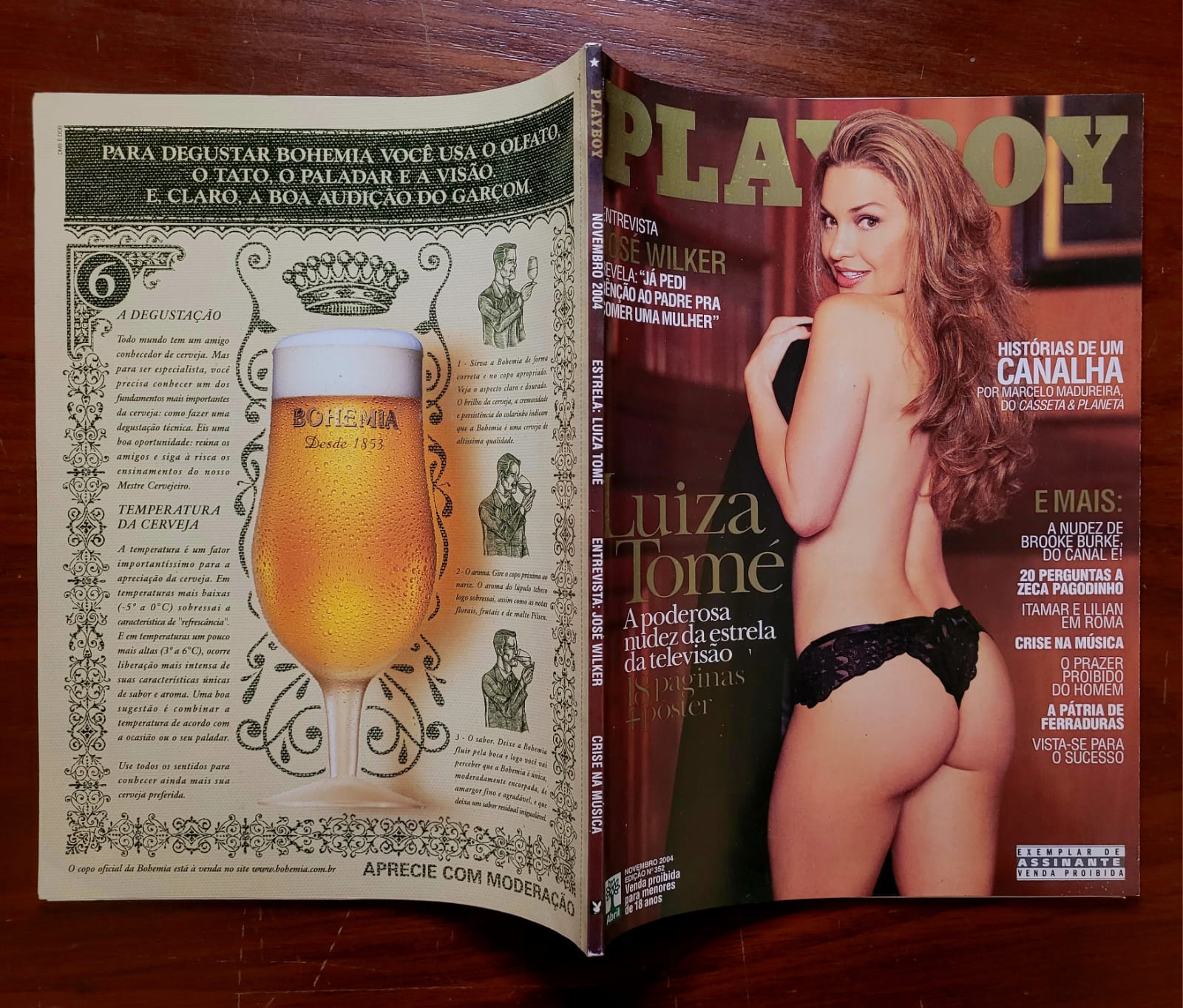 | Casa do Colecionador Playboy Nº 352 | Novembro/2004 | Luiza Tomé | Exemplar de Assinante | Pôster Presente