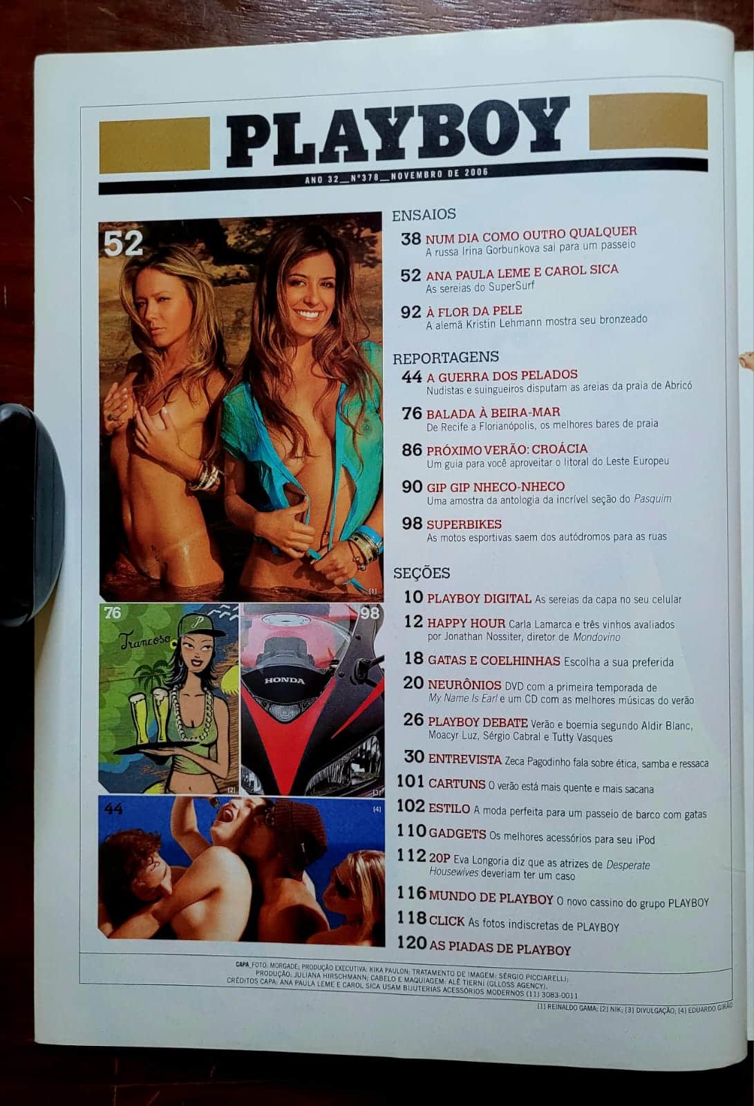 | Casa do Colecionador Playboy Nº 378 | Novembro/2006 | Ana Paula Leme & Carol Sica — As Sereias do Super Surf | Super Edição de Verão | Pôster Presente