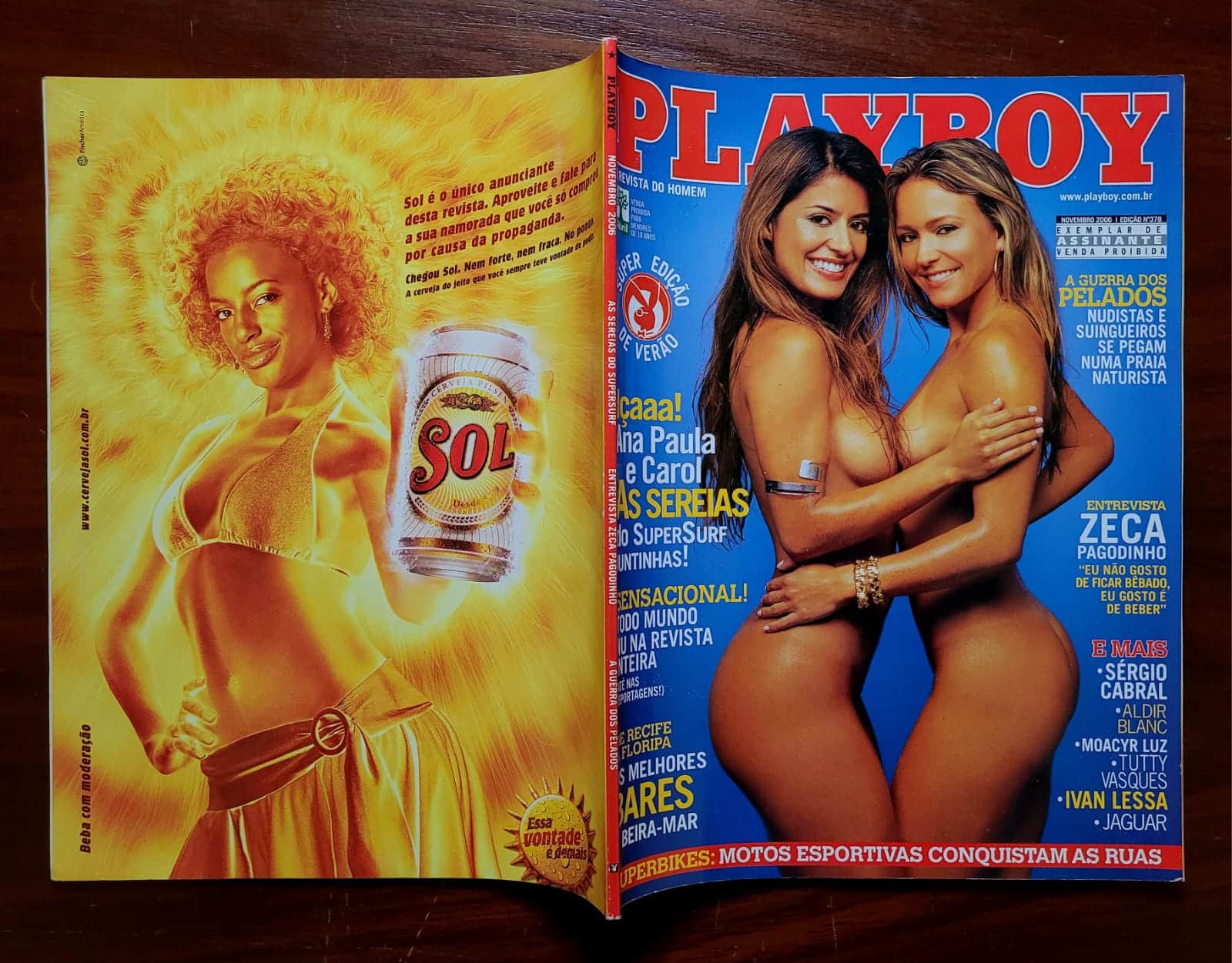 | Casa do Colecionador Playboy Nº 378 | Novembro/2006 | Ana Paula Leme & Carol Sica — As Sereias do Super Surf | Super Edição de Verão | Pôster Presente