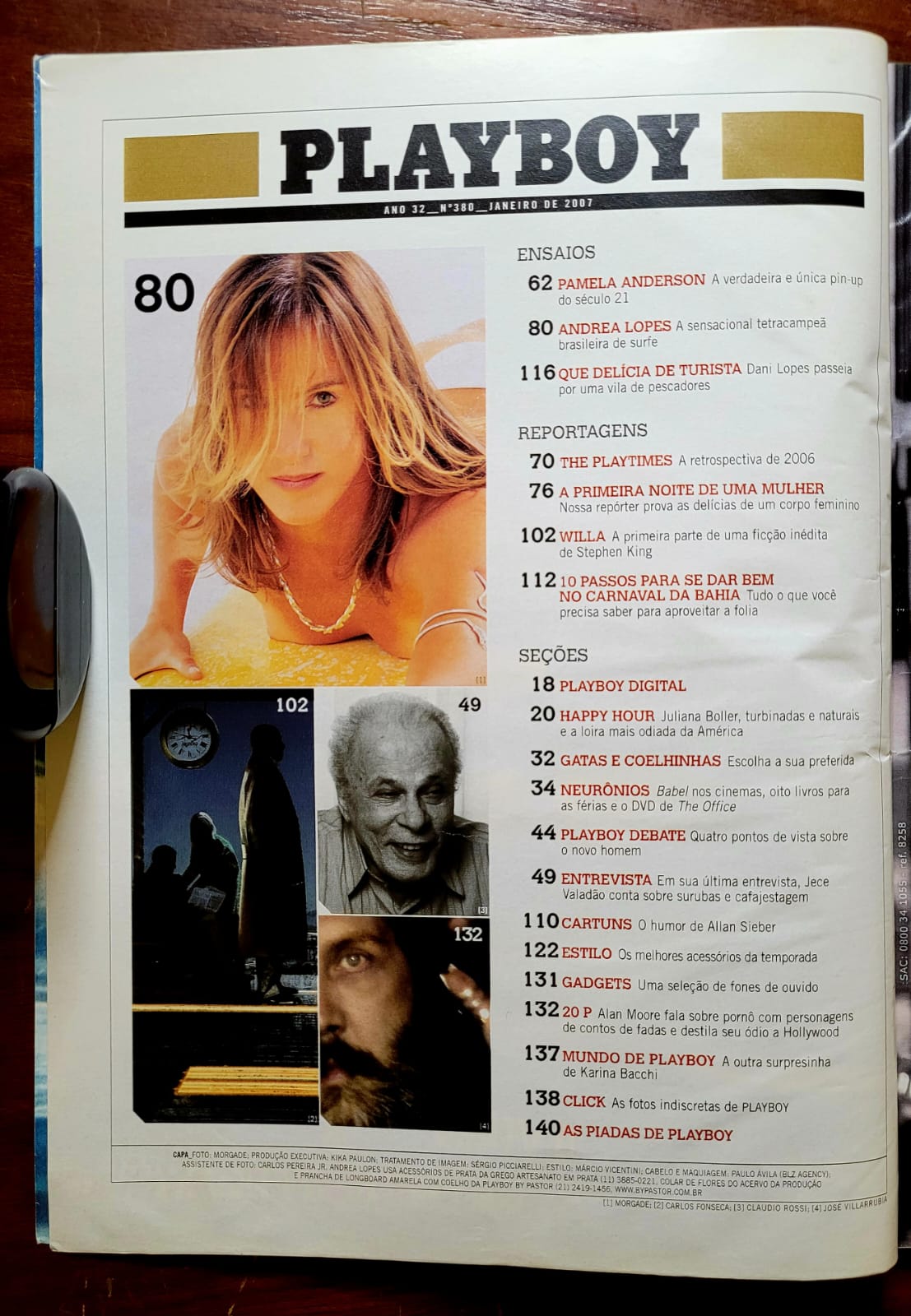 | Casa do Colecionador Playboy Nº 380 | Janeiro/2007 | Andrea Lopes — Tetracampeã de Surfe | Pamela Anderson | Exemplar de Assinante