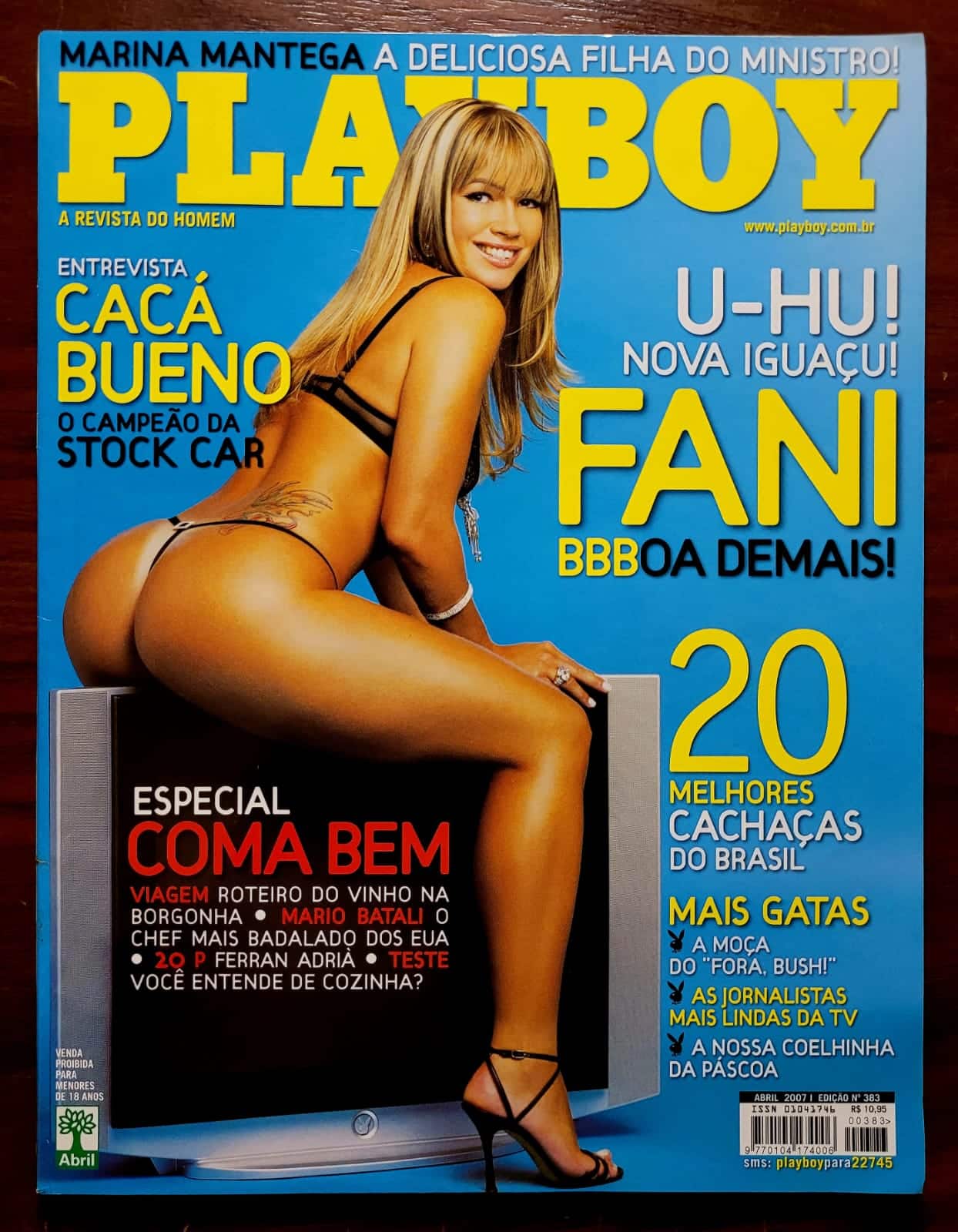| Casa do Colecionador Playboy Nº 383 | Abril/2007 | Fani Pacheco – BBB 7 | Pôster Presente | Exemplar em Ótimo Estado