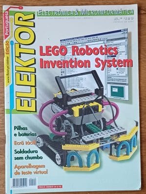 R28g. Revista Elektor 190. Lego robotics Pilhas baterias teste virtual.