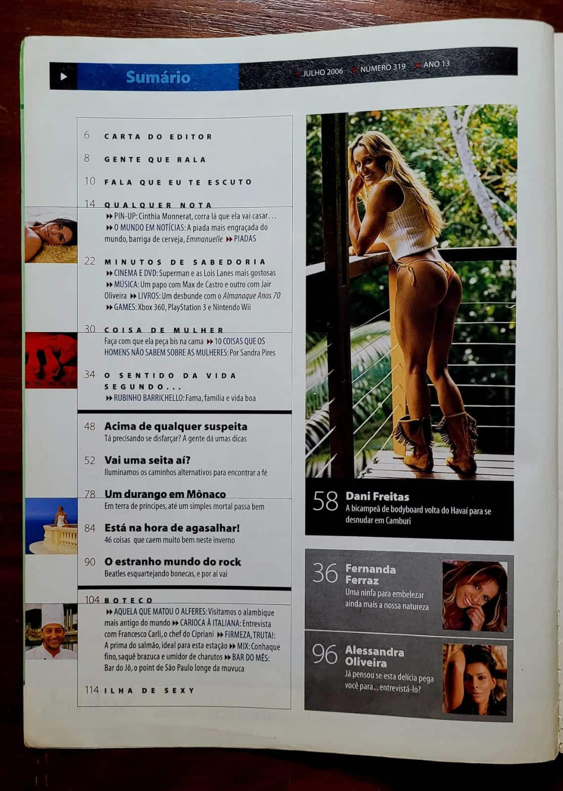 | Casa do Colecionador Revista Sexy Nº 319 | Julho/2006 | Dani Freitas | Bicampeã Mundial de Bodyboard | Edição de Banca