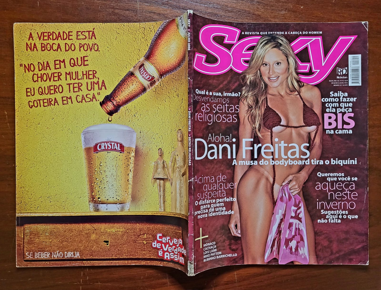 | Casa do Colecionador Revista Sexy Nº 319 | Julho/2006 | Dani Freitas | Bicampeã Mundial de Bodyboard | Edição de Banca