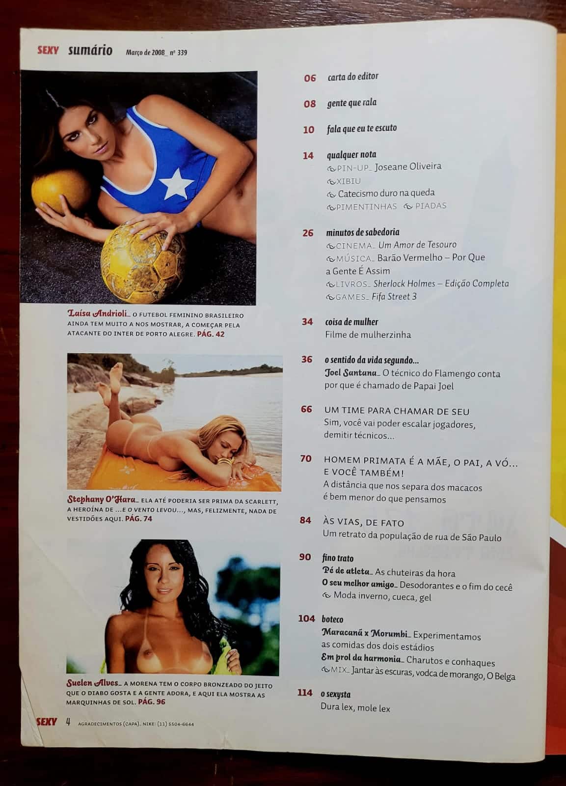 | Casa do Colecionador Revista Sexy Nº 339 | Março/2008 | Laísa Andrioli | | A Musa do Futebol Feminino Gaúcho | Exemplar de Assinante