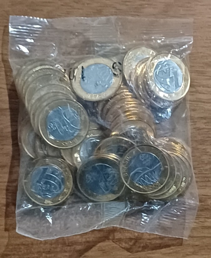 | Casa do Colecionador Sache com 50 moedas de 1 real Olimpíadas Basquetebol.