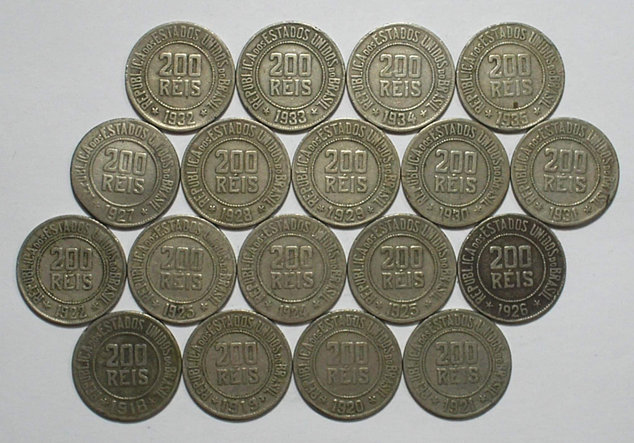 | Casa do Colecionador Série completa de 200 Réis de 1918 até 1935 com todas as peças dificeis e escassas – 1926 Fecha a coleção.