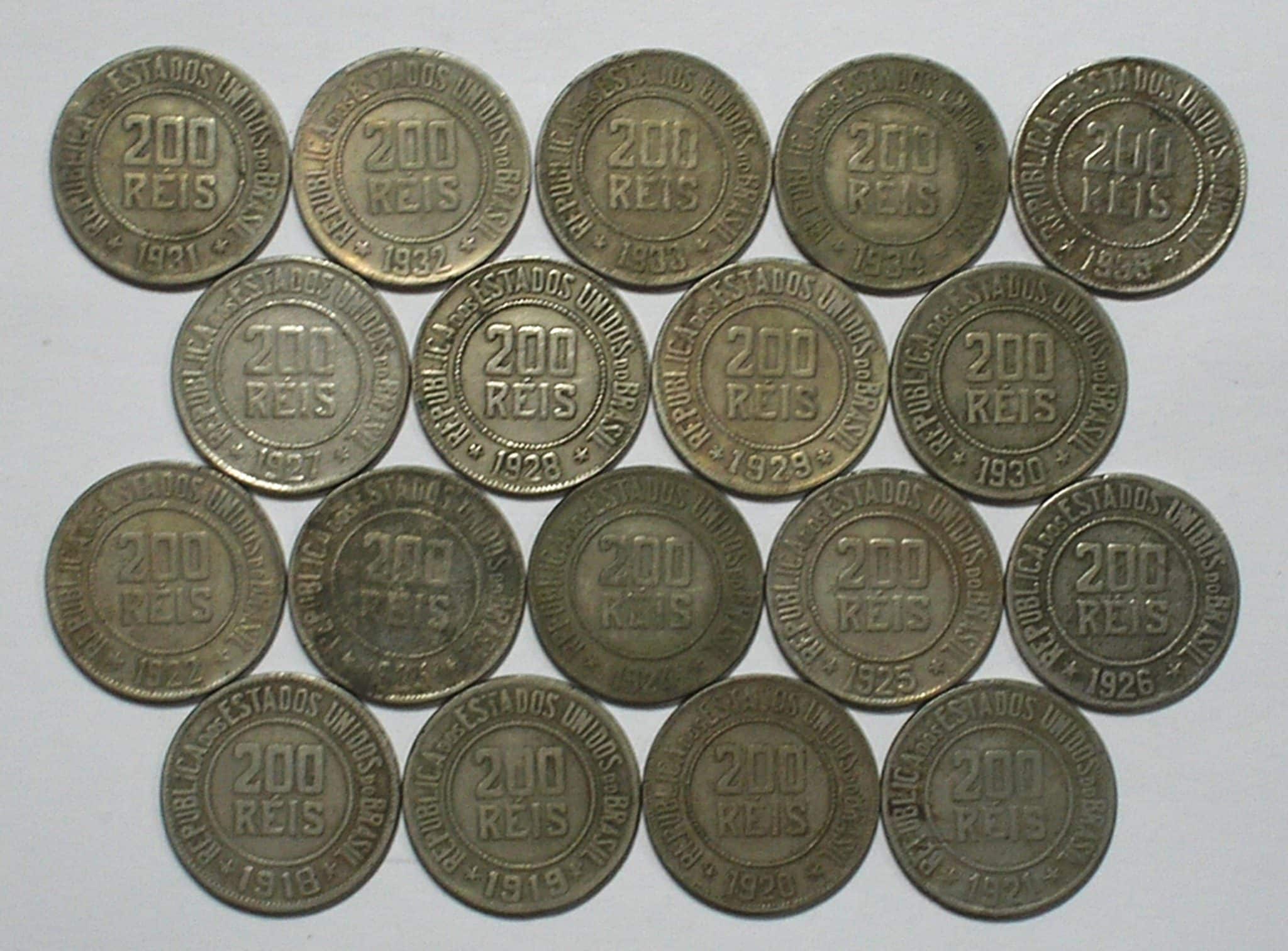 | Casa do Colecionador Série completa de 200 Réis de 1918 até 1935 com todas as peças dificeis e escassas - 1926 Fecha a coleção.