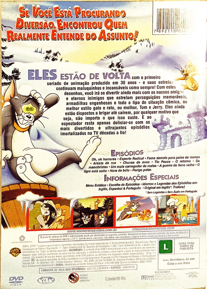 | Casa do Colecionador Tom e Jerry – Aventuras. Turner-2007 DVD