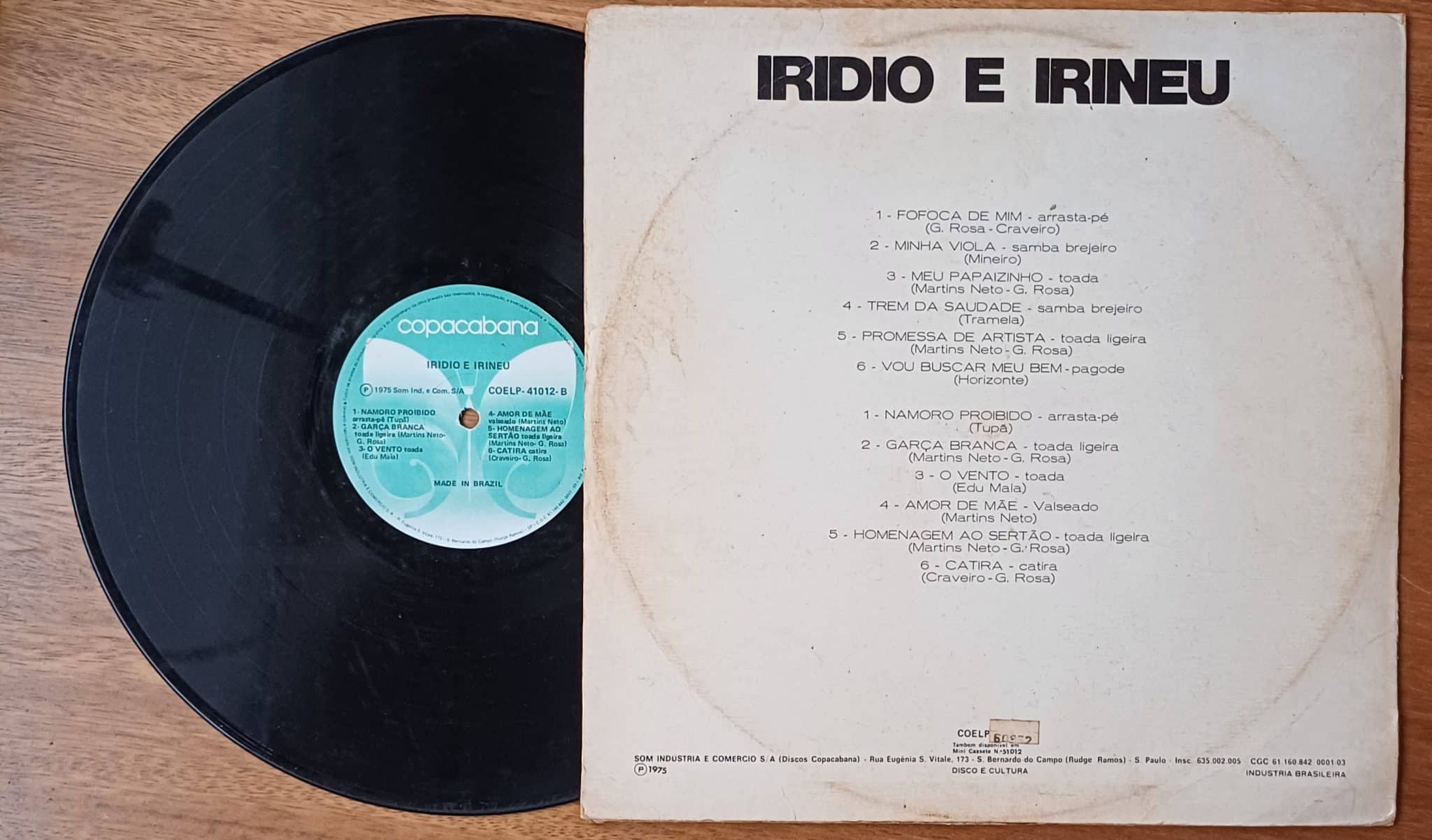 | Casa do Colecionador Vinil lp Iridio e Irineu Fofoca de mim. Minha Viola Amor de mãe.