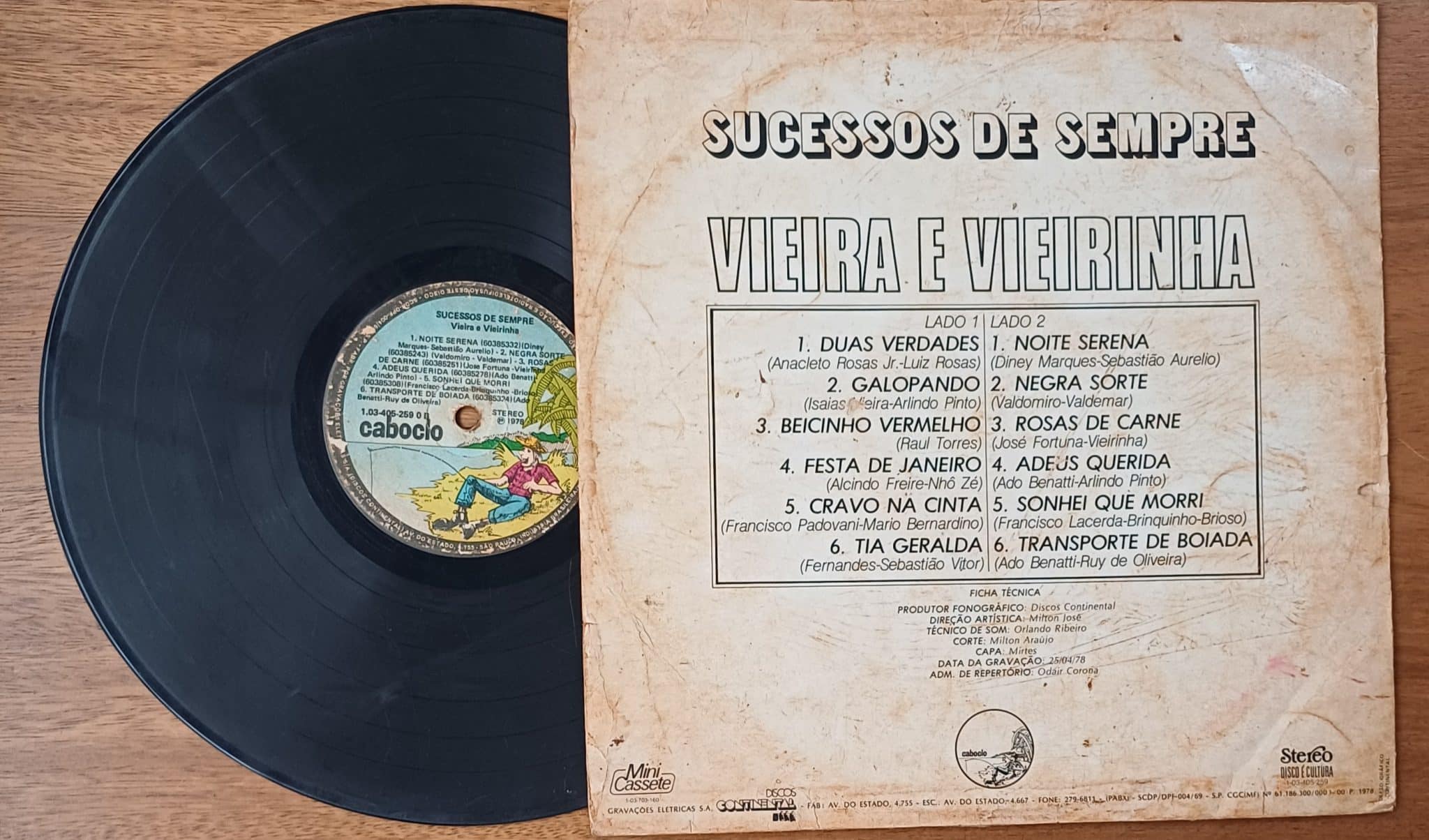 | Casa do Colecionador Vinil lp Vieira e Vieirinha Sucessos de sempre. Galopando Noite serena Festa de Janeiro.