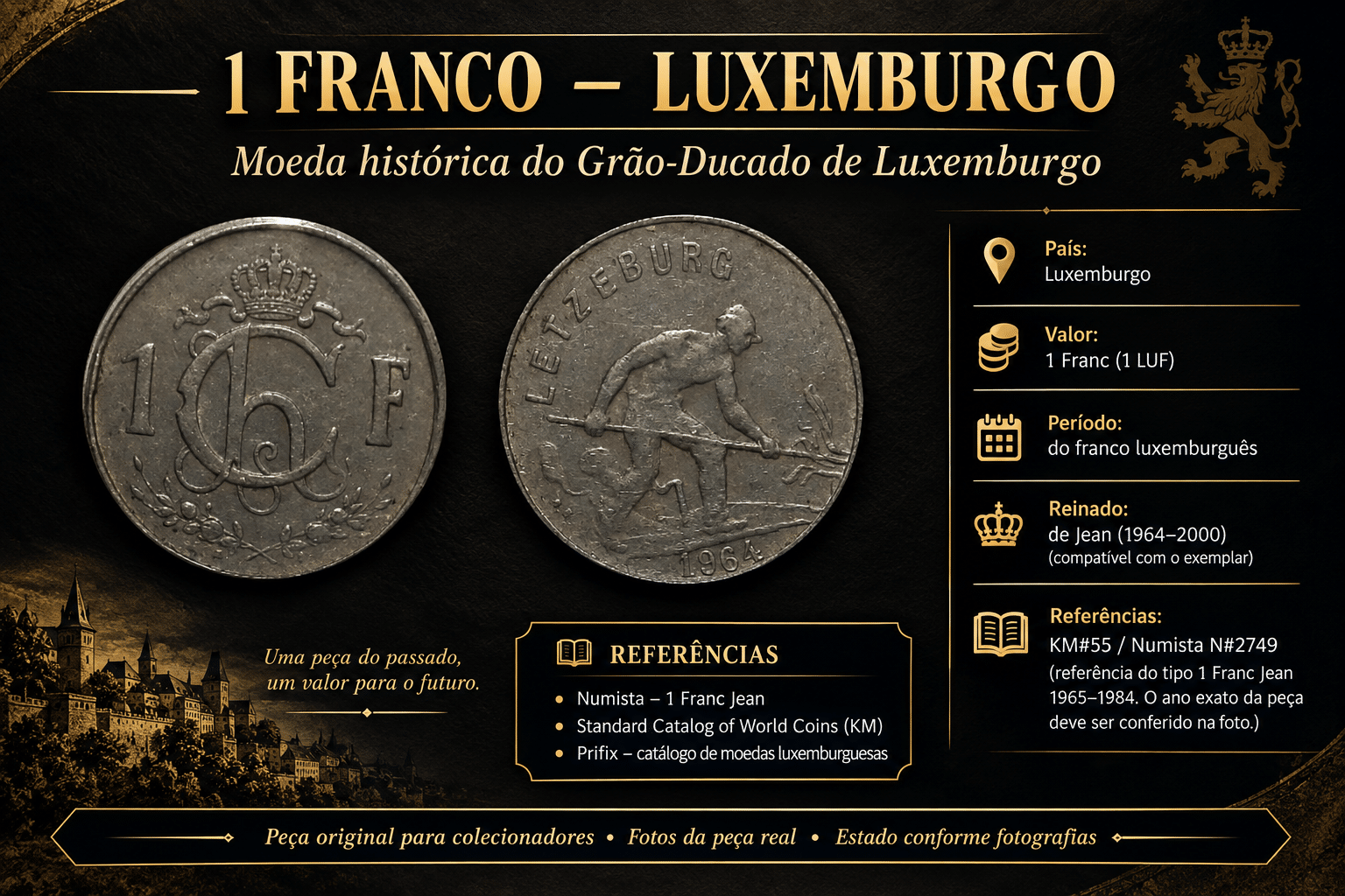 | Casa do Colecionador 1 C de Franco 1964 Luxemburgo Sku 2399