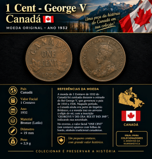 1 Cent 1932 Canadá Sku 0192