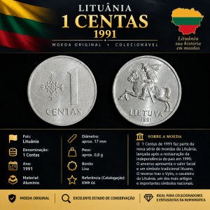 1 Centas 1991 FC Lituânia Sku 0025