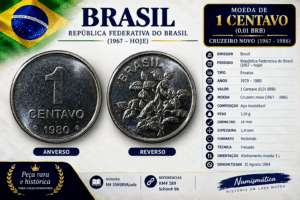 1 Centavo 1980 Sojinha Aço Inóx Pç escassa Sku 0241