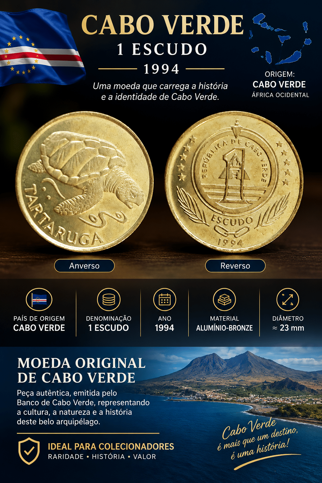 | Casa do Colecionador 1 Escudo 1.994 Cabo verde Sku 2463