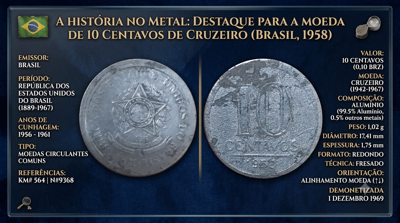 | Casa do Colecionador 10 Centavos 1958 escassa Sku 0237