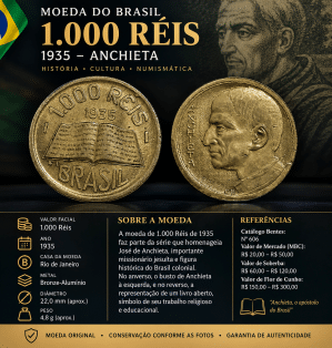 1.000 Réis 1935 Anchieta Sku 2180