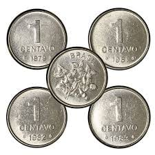 | Casa do Colecionador 1979 à 1983 - Série 1 Centavo Sojinha Completa - 5 Moedas