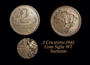 2 Cruzeiros 1945 Com Sigla Variante Sku 0216