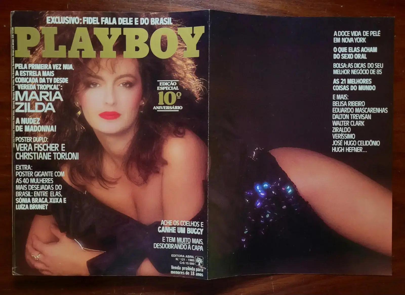 | Casa do Colecionador Playboy Nº 121 | Agosto/1985 | Maria Zilda | Edição Especial 10º Aniversário | Pôsteres Presentes | Muito Bom Estado - Imagem 2
