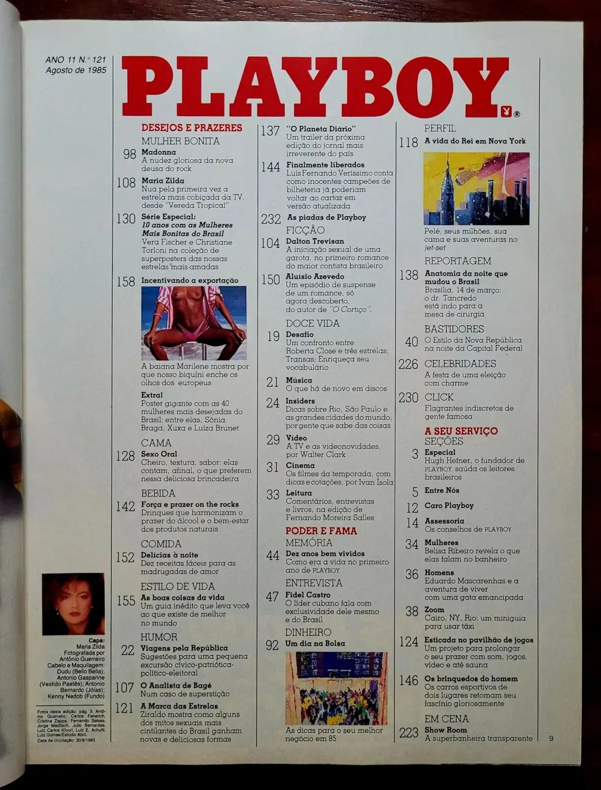 | Casa do Colecionador Playboy Nº 121 | Agosto/1985 | Maria Zilda | Edição Especial 10º Aniversário | Pôsteres Presentes | Muito Bom Estado - Imagem 4