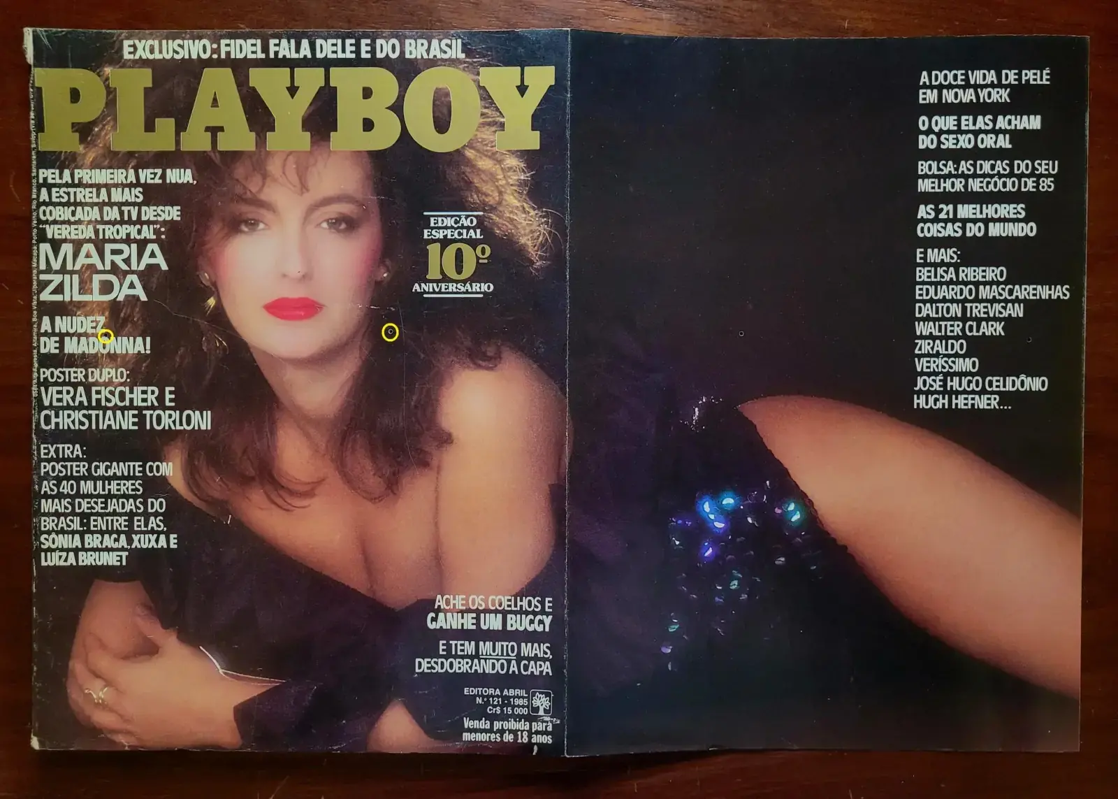 | Casa do Colecionador Playboy Nº 121 | Agosto de 1985 | Maria Zilda | Especial 10º Aniversário | Com Pôster Duplo Presente