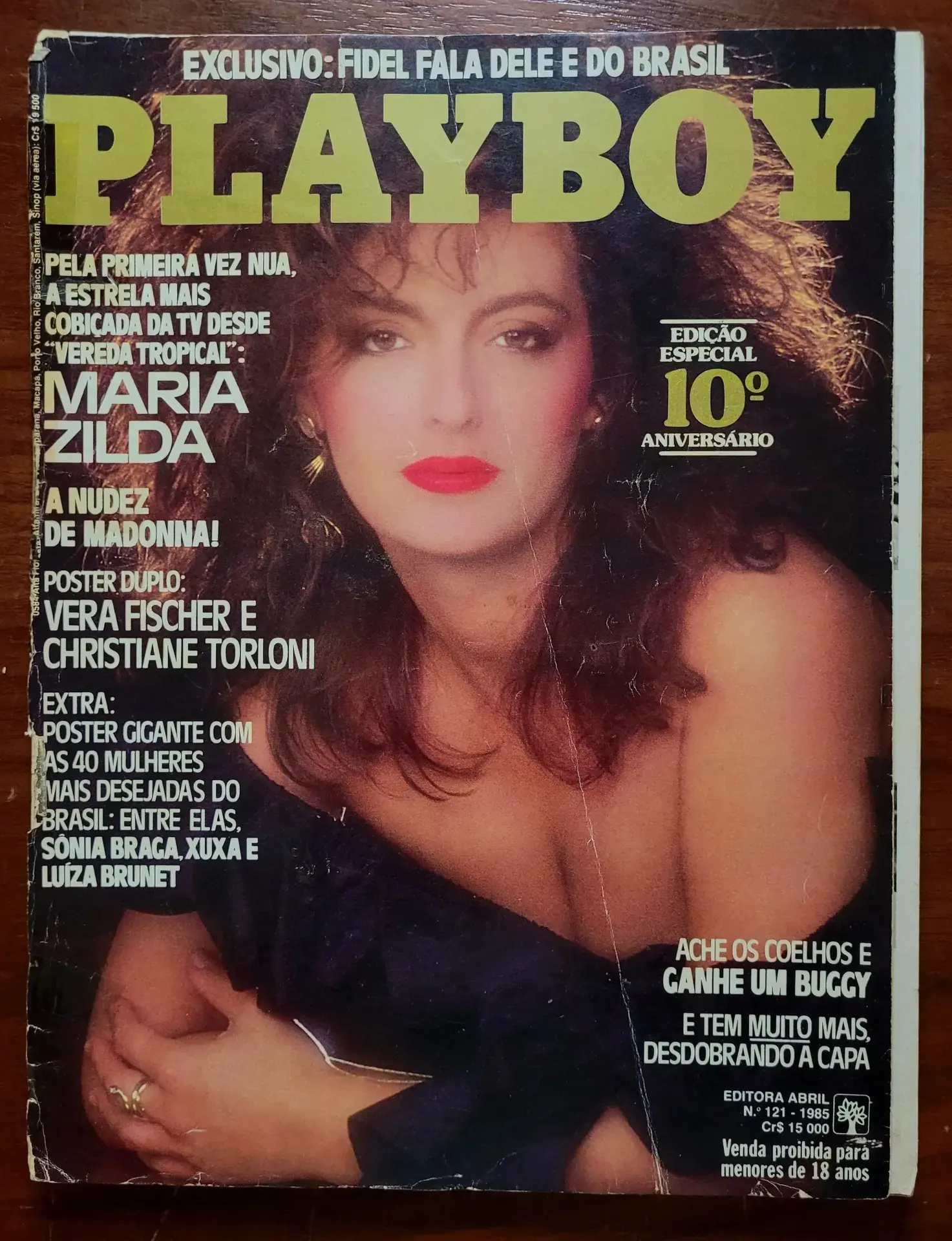 | Casa do Colecionador Playboy Nº 121 | Agosto de 1985 | Maria Zilda | Especial 10º Aniversário | Com Pôster Duplo Presente